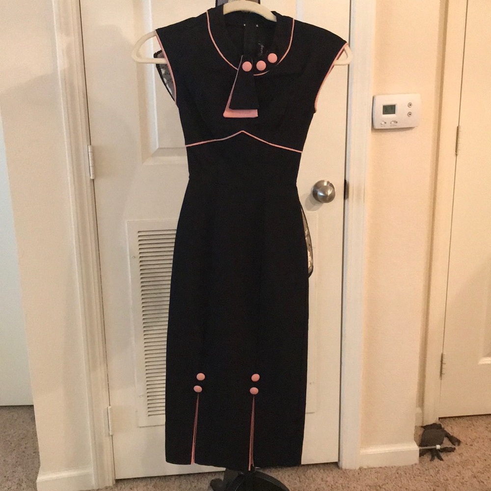 Stop Staring black and pink dress